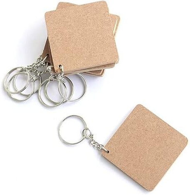 Feeling Well MDF Keychain Square Shape-Pack of 30 for DIY Art Key Chain