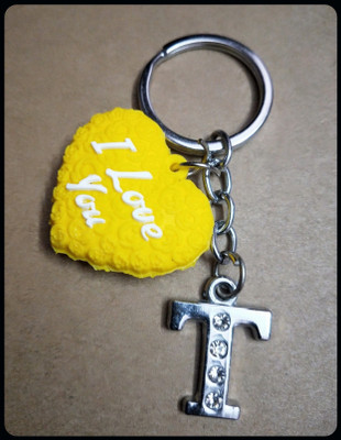 Meeko.com -Heart With T Letter Bike 01-KC Key Chain