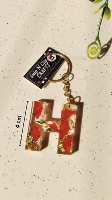 SnipNclip Crafts H Letter Rose Handmade Keychain Key Chain
