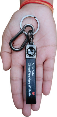 JNV Drive Safe I Need You here with me Leather Keychain Key Chain