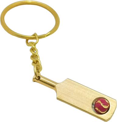 Key Era Cricket Bat Total Brass (Peetal) With Rotating Ball Key Chain