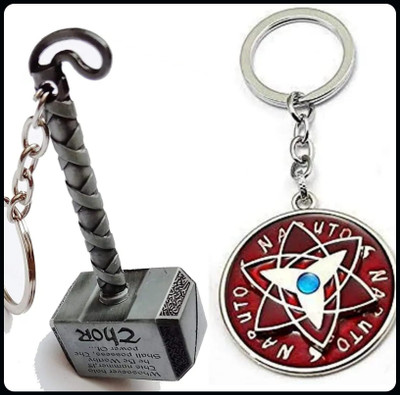 gtrp Keychain-keychain-Combo of Thor hammer & Naruto spinning rotating keychain Key Chain