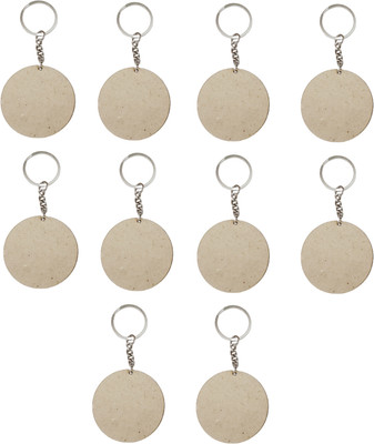 Maitri 10 Pcs Round Shape Key Chains with Ring (50 x 50) mm | Mandala Art Key Chain