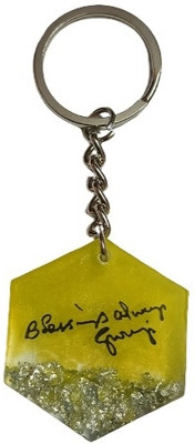 IG Crafter Ultra Shiny Hexagonal Blessings Always Guruji Keychain Key Chain