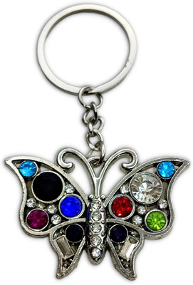 swagtreg Beautiful Butterfly Shape Keychain with colourful Stones | keyring for bag, keys Key Chain