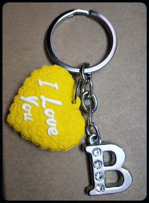 Meeko.com -Heart With B Letter Bike 01-KC Key Chain