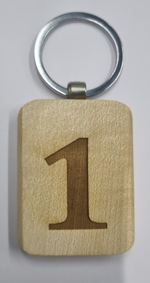 BLESSINGS 1 Number Wooden Key Chain