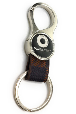 Jdp Novelty Round Shape Leather Metal Keychain for ola Bike Key Chain