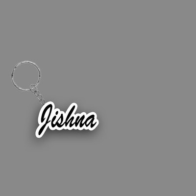 SY Gifts SYG Jishna Name Keychain White And Black Key Chain
