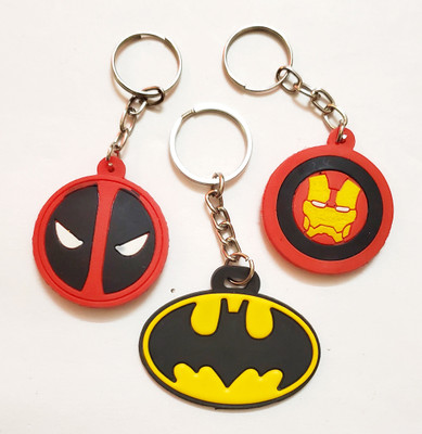 ShopTalk Batman with ironman and Deadpool rubber Key Chain