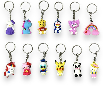 SRD TRADERS Mix Charm Keychain for Boys And Girls | Fancy Keyrings (Pack of 12) Key Chain