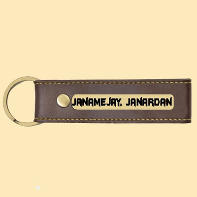 SY Gifts Janamejay, Janardan Name Brown Artificial Leather Keychain Key Chain