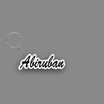 SY Gifts SYG Abiruban Name Keychain White And Black Key Chain