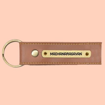 SY Gifts SYG Madhanaragavan Name Vegan Leather Keychain Key Chain