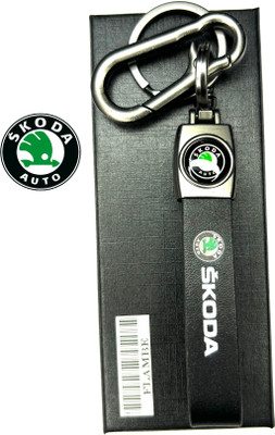 FLAMBE Skoda car Logo Belt Keychain Key Chain
