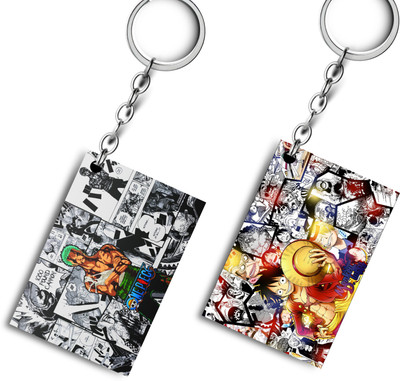 Replix Premium (Pack of 2) One Piece Anime Printed Keychain ( 1 PIECE S-2 KC ) Key Chain