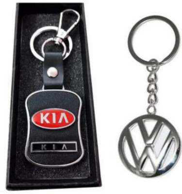 Jainsburys Combo of Kia Leather & Volkswagen metal keychain & Best quality keychain Key Chain