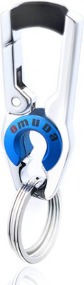 GKCH keychain-Hook Locking Double Rings Blue Metal Key Chain