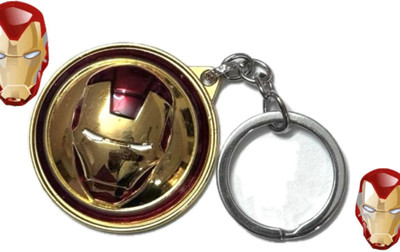 SHRI JI High-quality Metal Iron Man Face Keychain | Spinning Keychain Key Chain