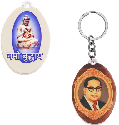 M Men Style Religious Dr.B.R.Amedkar And Gautam Buddha Polymer Keychain SKeyP82 Key Chain