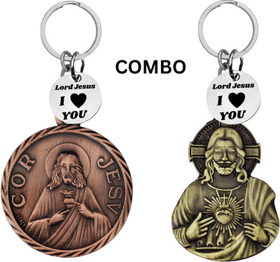 M Men Style Lord Jesus Keychain Combo– Sacred Heart Religious Keyring Set SkeyCom623-633 Key Chain