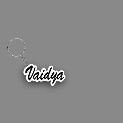 SY Gifts SYG Vaidya Name Keychain White And Black Key Chain