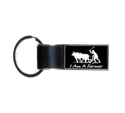 TRAQ I AM A FARMER PRINTED FOR CAR OR BIKE METAL Key Chain