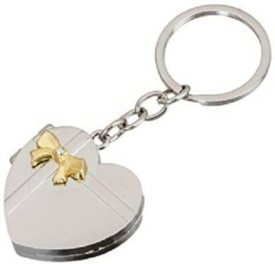 BBG NEW_PHOTO FRAME HEART KEY CHAIN / TWO PHOTO INSERTION/ GOLDEN (SET OF1) Key Chain