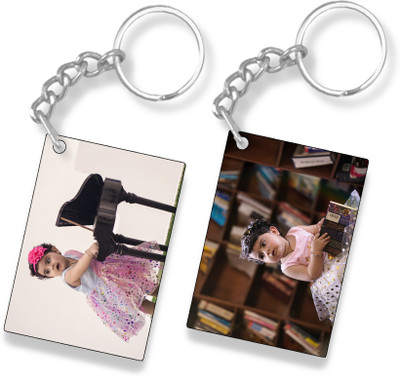 THE HATKE STORE Premium Custom Kids Photo Keychain Rectangular Shape For Birthday P4 Key Chain
