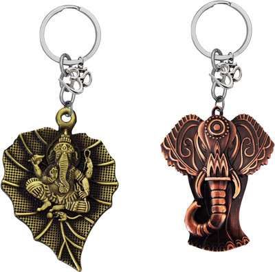 M Men Style Lord Ganesha Om Metal Key Ring – Keychain for Car, Bike & Office Skey590-615 Key Chain