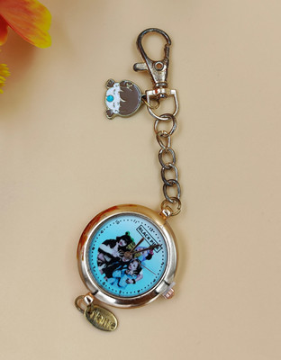 Paper Bear Lyt Blue BlackPink Clock Pendant Keychain for Kids Girls Key Chain