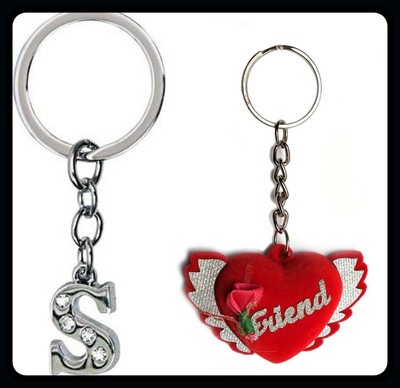 Meeko.com Best friend and Letter S keyring 013-jj222 Key Chain