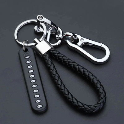 Wolcentra Anti-Lost For Keys With Phone Number Tag Metal KeyChain Double Pendant Keyring Key Chain