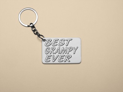 Rushaan Best Grampy Ever Black text- Printed Acrylic Keychain(Pack Of 2) Key Chain