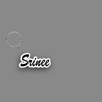 SY Gifts SYG Srinee Name Keychain White And Black Key Chain