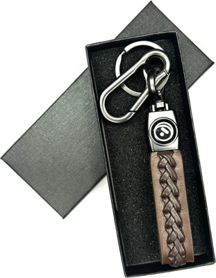 FLAMBE New Ather Brown Leather Design Belt Keychain Key Chain