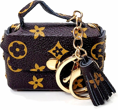 ADOREAL MINI BAG KEYCHAIN WITH GOLD CHAIN BROWN YELLOW COLOR FOR CAR BIKE AND GIFTING Key Chain
