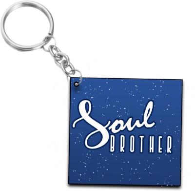 Rhymax Soul Brother | BRO | Bhai Gift Wooden Keychain for Siblings Boys Key Chain