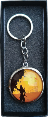 JNV Lord Shri Ram Ji Stylish Double Sided Glass Key Chain