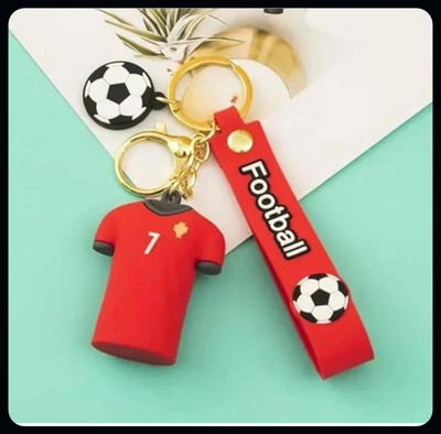 Jainzon Ronaldo 3D Rubber Keychain With Long Ribbon_ak47 Key Chain