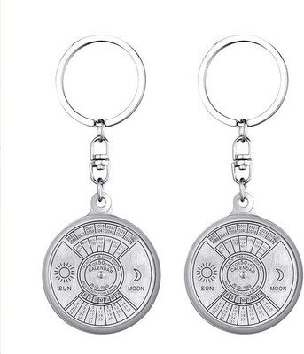 swapna Stainless Steel 50-Year Perpetual Calendar Keychain – Date Finder 2010–2060 Key Chain