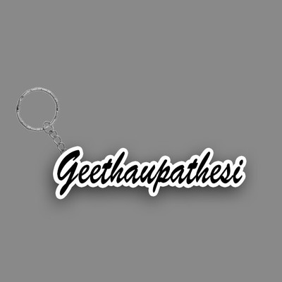 SY Gifts SYG Geethaupathesi Name Keychain White And Black Key Chain