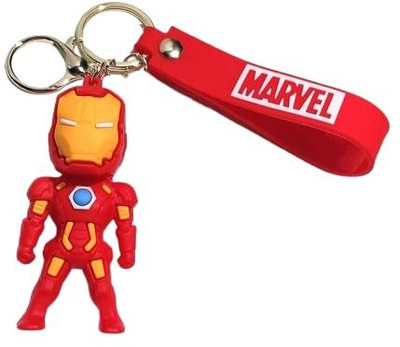 AKASH UNIQUE CREATION Marvel Iron Man Keychain with Rubber Strap -Men, Women, Boys & Girls Key Chain