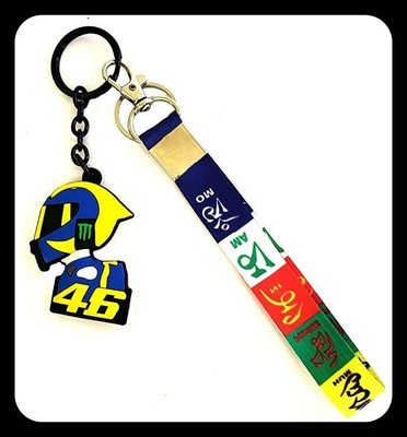 Meeko.com Doctor 46 VR double sided Helmet key chain With Ladakh Prayer Fabric Premium Key Chain