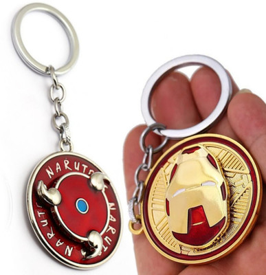 Meeko.com Combo of Naruto spinning rotating keychain & Iron man Face Rotating keychain Key Chain