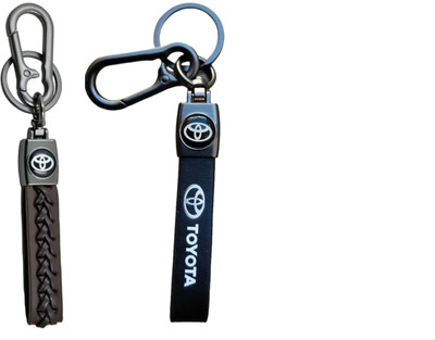 MAG BEE Styling Car Toyota (Printed & Zigsaw) Keyring Compatible with Combo Pack of 2 Key Chain