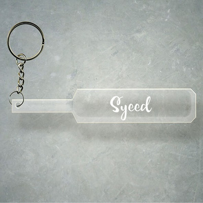 SY Gifts Cricket Bat Logo Design With Syeed Name Key Chain