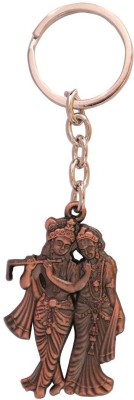 MAG BEE Antique Double Sided Radha Krishna High Quality Metal Key Chain