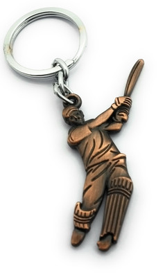 High Choice Double Sided Cricket Player Metal Key Chain