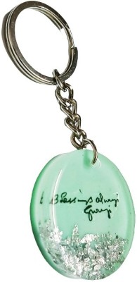 IG Crafter Ultra Shiny Handmade Rounded Sea Green Blessings Always Guruji Key Chain